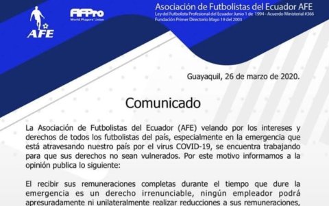 El comunicado de la AFE