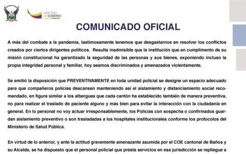 La Policía expresó su inconformidad por la decisión de la autoridad municipal.