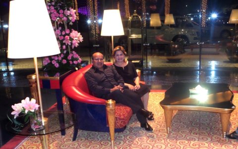 En el hotel Burj Al Arab en Dubai.