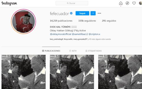 Así apareció la portada de Instagram de la cuenta de la Federación Ecuatoriana de Fútbol.