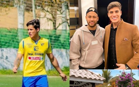 Neymar junto a la pareja de su madre, un exfutolista amateur y hoy exitoso gamer.