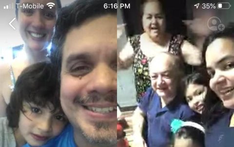 Cinthya Baratau, ausente en la imagen, compartió la captura de pantalla de la celebración familiar de un cumpleaños.