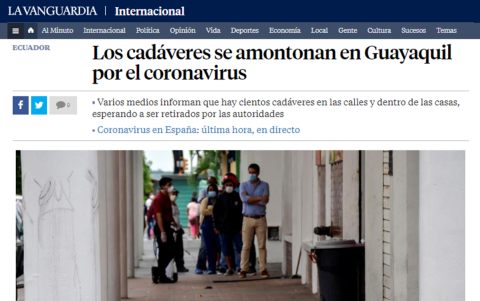 Los cadáveres se amontonan en Guayaquil por el coronavirus