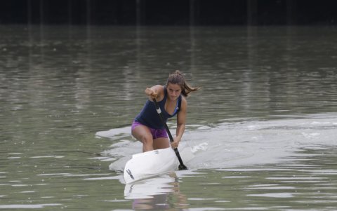 Anggie se entrena en casa, tanto mental como físicamente.