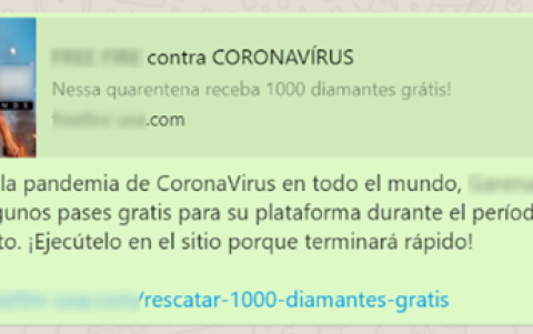 Este es el mensaje que llega a través de Whatsapp.