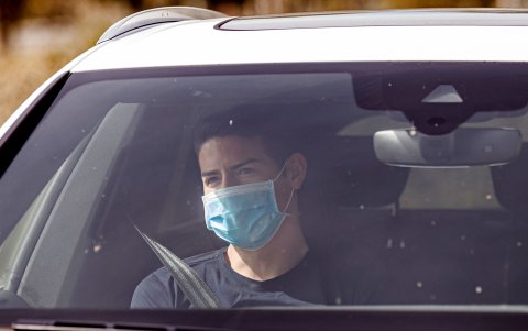 James Rodríguez acudió a realizarse la prueba del coronavirus en las instalaciones del Real Madrid.