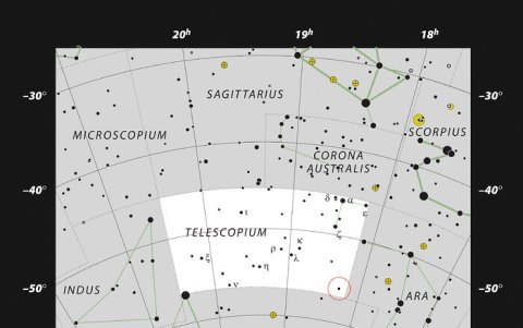 Referencia de la constelación de Telescopium.