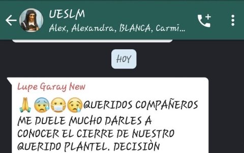 La novedad llegó a la medianoche al chat de profesores.