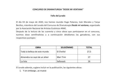 El jurado escogió a doce semifinalistas entre las 50 propuestas que llegaron.
