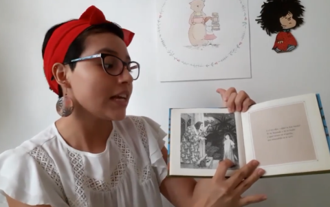 María José Olmedo participó en el programa de la Casa de la Cultura con un poema.