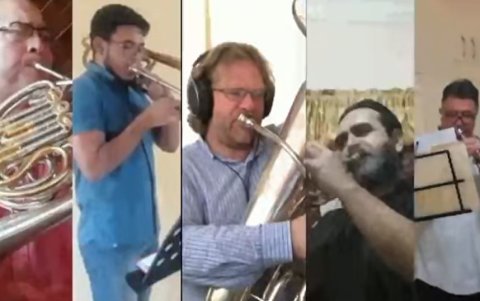 La sección de metales interpretó 'Chica linda'. Fue subida a las redes.