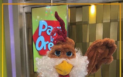 Rayo caracteriza al gallo Lucas en el programa.