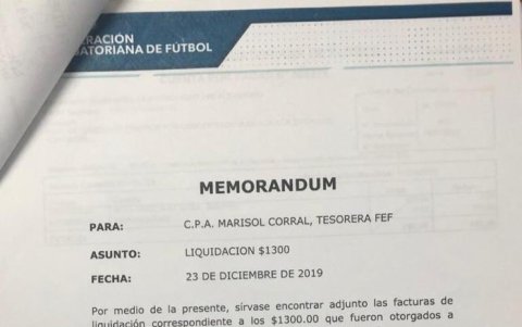 El documento de la FEF con los valores.