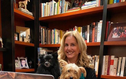 Jimena Babra y sus mascotas.