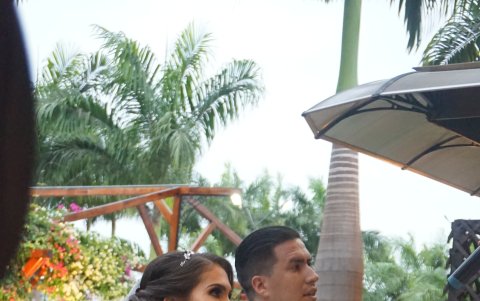 Con su esposo, Fabricio García.