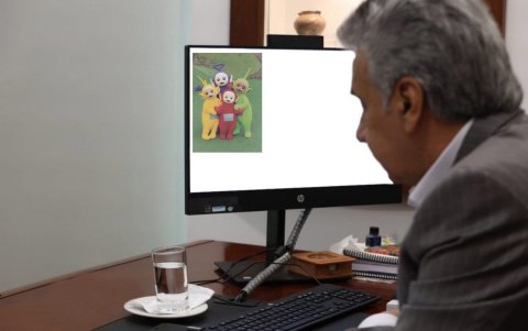 Teletubbies. Reunión de Lenín Moreno con su gabinete, según Twitter.
