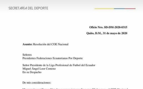Este es el documento entregado a las federaciones nacionales por deporte