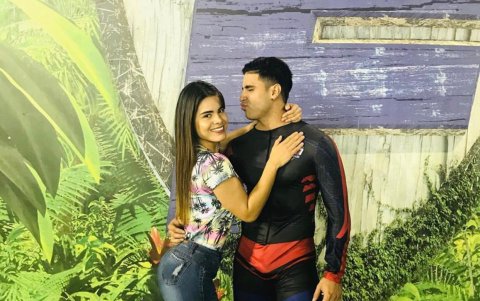 Con su novio, Fernando Suárez..