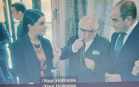 Luis Chiriboga junto a Nené, la esposa de Sergio Jadue, presidente a de la ANFP de Chile.