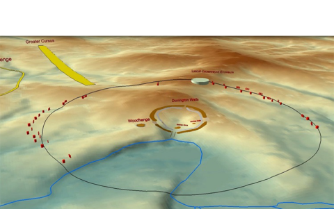 Gráficos de estudiosobre la nueva estructura alrededor de Stonehenge.