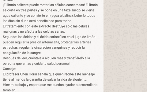 Mensajes como este se han viralizado durante la pandemia, cuando en realidad llevan años circulando en internet.