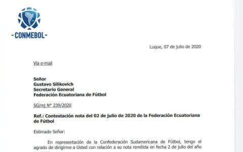 Este es el documento que se envió a la Federación Ecuatoriana de Fútbol