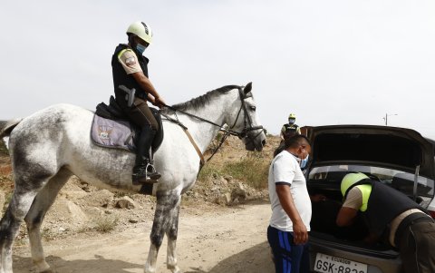 Controles. Los operativos que realiza la Policía en caballos son a diario y por turnos de cuatro horas.