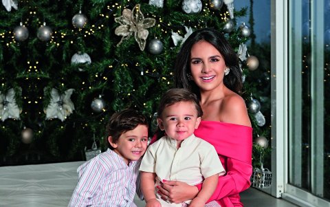 Con sus hijos Felipe y Joaquín.