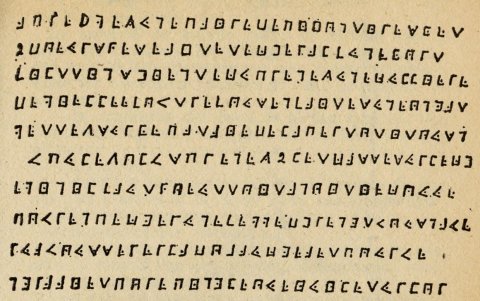 PUERTO REUNIÓN. El criptograma de 17 renglones que Levasseuro arrojó al gentío, segundos antes de morir en la horca.