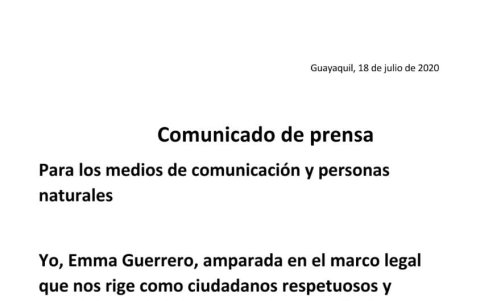 Comunicado de Emma Guerrero.