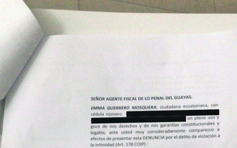 La denuncia presentada a la Fiscalía del Guayas.
