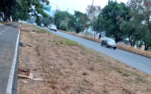 Desaseo. Cerca de la ciclovía, a diario se observan cartones y plástico.