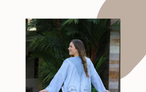 Chaqueta confeccionada por ella misma.