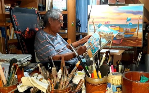 Figura. Obras del artista fallecido Pepe Luque también figuran en la exposición.