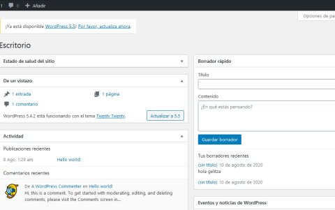 Escritorio de WordPress