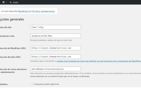 Los ajustes son la parte medular del sitio web.