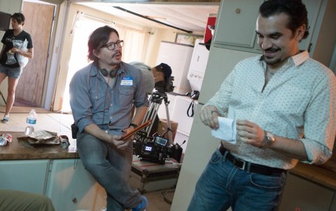 Santiago Paladines junto al actor mexicano Eduardo Román.