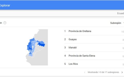Búsqueda en Google Trends por regiones.