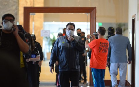Incertidumbre. Delegados del Fla coparon la parte baja del hotel por novedades.