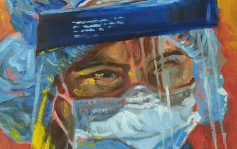 Los héroes vestidos con bata fueron plasmados por el arte de Cuero.