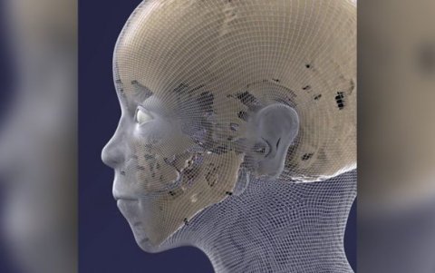Proceso de reconstrucción computarizada del rostro en 3D del niño egipcio momificado.