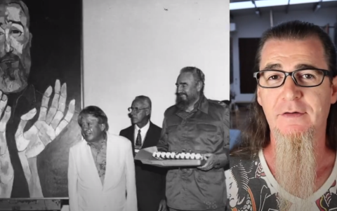 Antonio García Villarán, en una lectura a Guayasamín.