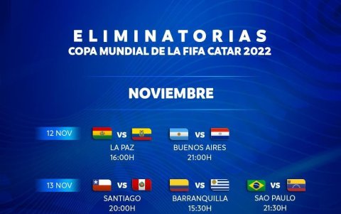 Estos son los horarios para los juegos de eliminatorias. La hora corresponde a cada lugar de encuentro.