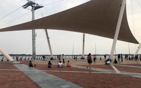 En el Malecón se realizó la única actividad presencial denominada 'A un metro de distancia'.