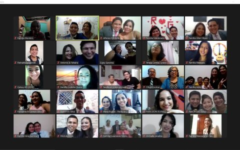 Algunos de los 200 invitados virtuales que tuvieron Rodolfo y Génesis Cordero en la celebración de su boda.