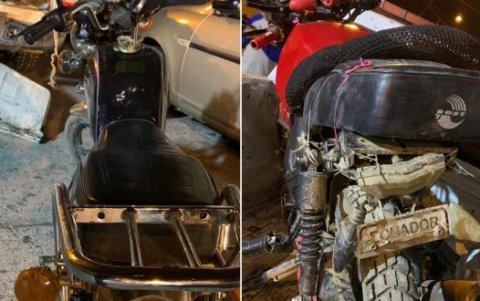 Dos de las motos incautadas a los presuntos delincuentes capturados en Monte Sinaí.