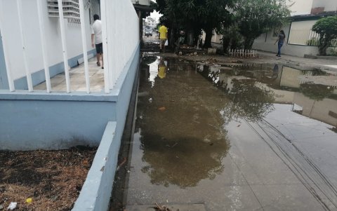 Situación. Así es el estado de las peatonales cuando llueve. La imagen corresponde al año 2019.