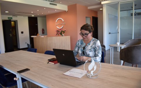 Oficinas de Mujeres al Volante en Quito, antes de la llegada de la pandemia.