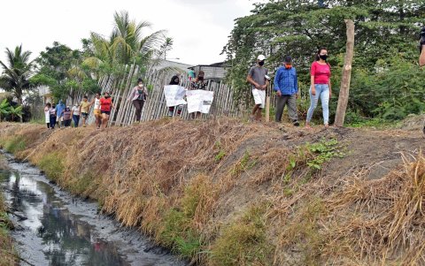 En la imagen, algunos de los lideres que se reunieron para exigir soluciones a las autoridades.