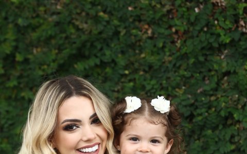 Con su hija Luciana.